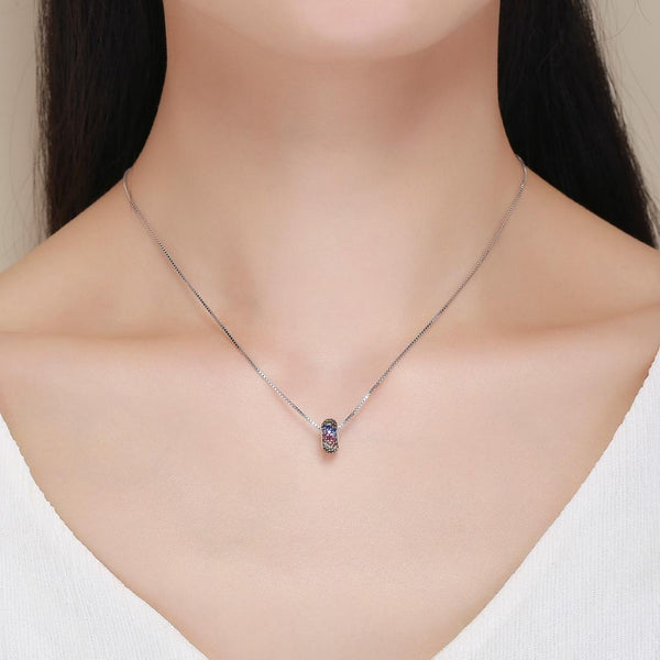 Rainbow Sterling Silver Zircon CZ Spacer Bead Charm Bracelet Necklace