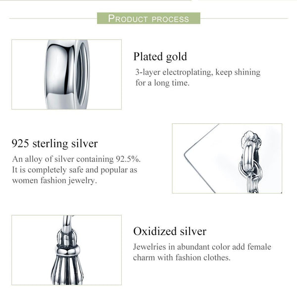 Mortar Board University Graduation Sterling Silver Bead Charm Bracelet Necklace