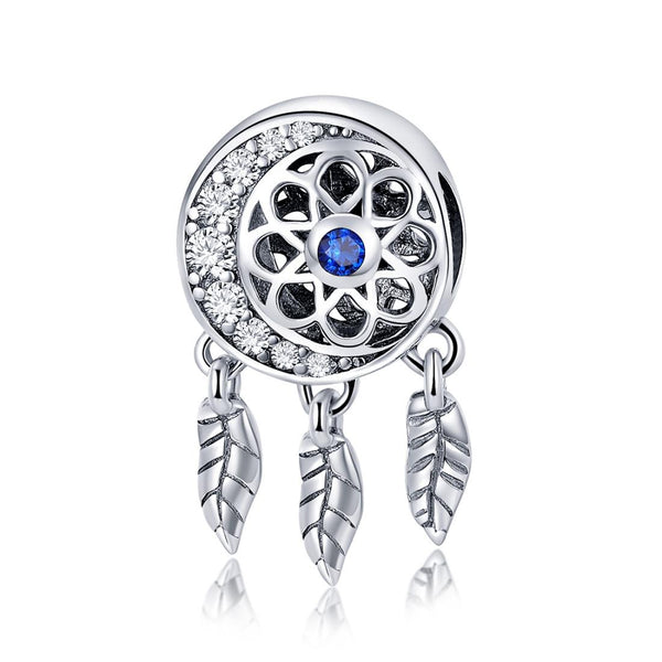 Sun Moon Dreamcatcher Sterling Silver Bead Charm Bracelet Necklace Pendant