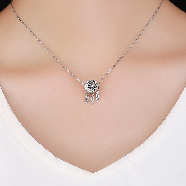 Sun Moon Dreamcatcher Sterling Silver Bead Charm Bracelet Necklace Pendant
