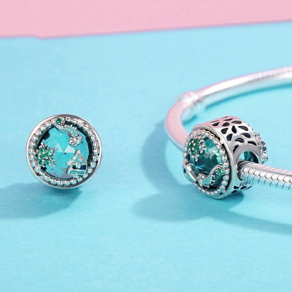 Starry Nights Sterling Silver CZ Bead Charm Bracelet Necklace Pendant