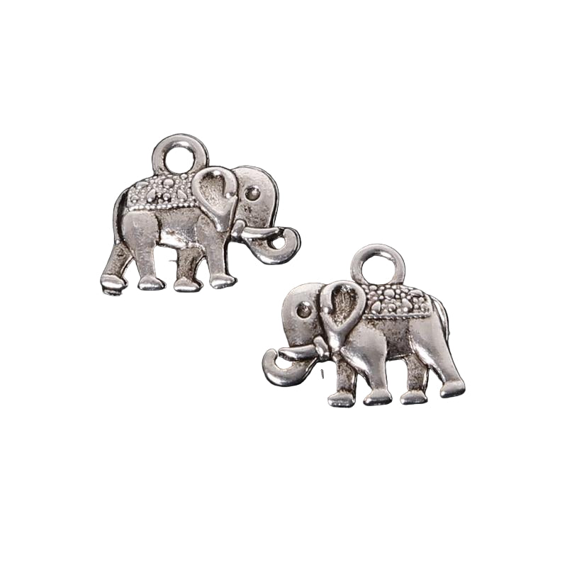 24 x Elephant Zinc Alloy Beads Charms For DIY Craft Jewellery Making