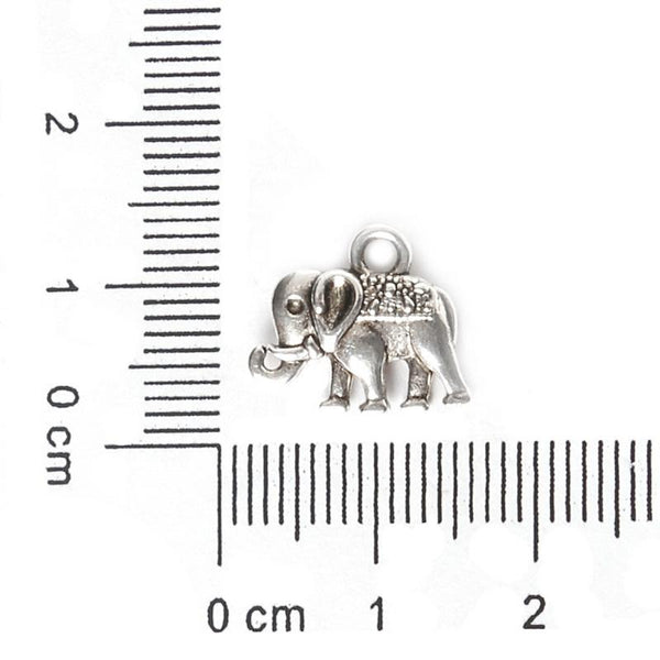 24 x Elephant Zinc Alloy Beads Charms For DIY Craft Jewellery Making