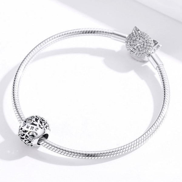 June Birthstone Sterling Silver Zircon CZ Bead Charm Bracelet Necklace