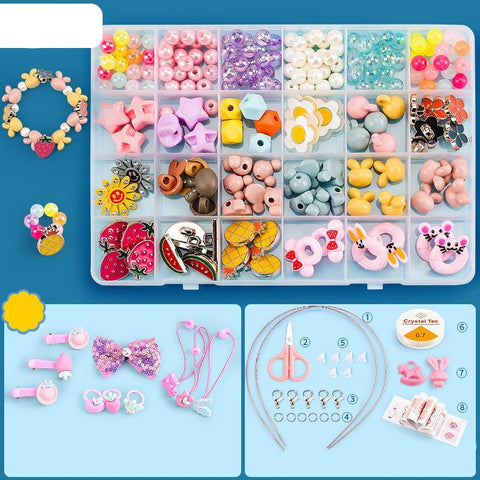 DIY Bracelet Necklace Jewellery Making Kit Kids Children 24 Designs Fruit