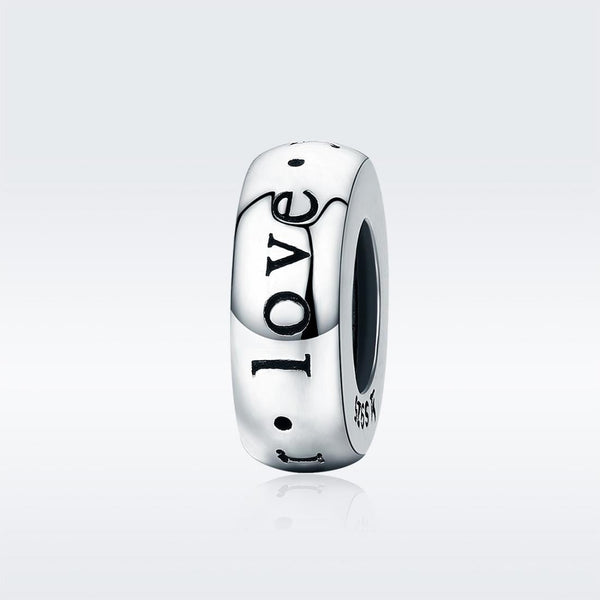 Eternal Love Sterling Silver Spacer Bead Charm Pendant Bracelet Necklace