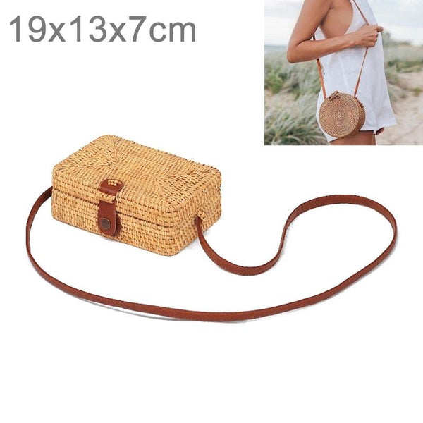 Handmade Rattan Shoulder Bag Handbag Purse 19 x 13 x 7cm