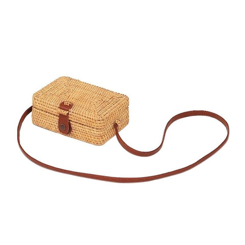 Handmade Rattan Shoulder Bag Handbag Purse 19 x 13 x 7cm