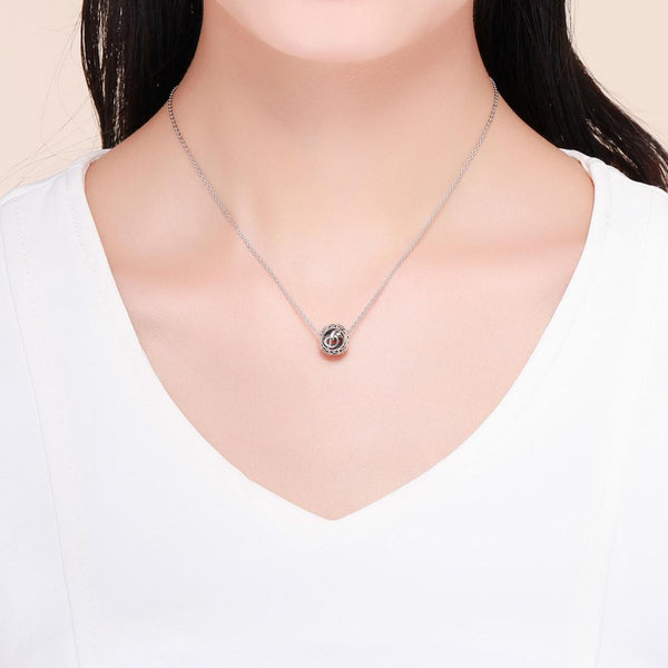 P Initial Letter Sterling Silver Zircon CZ Bead Charm Bracelet Necklace