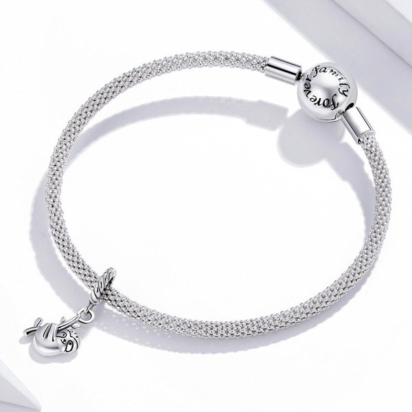 Baby Sloth Enamel Sterling Silver Bead Charm Bracelet Necklace