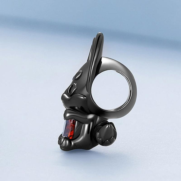Black Fox Red Heart Sterling Silver Zircon CZ Bead Charm Bracelet Necklace