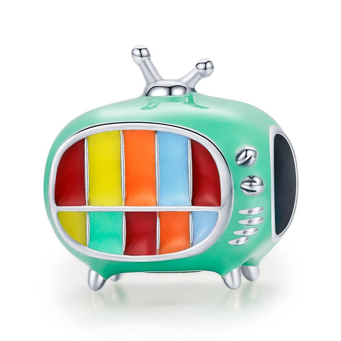 Colourful TV Enamel Sterling Silver Bead Charm Bracelet Necklace