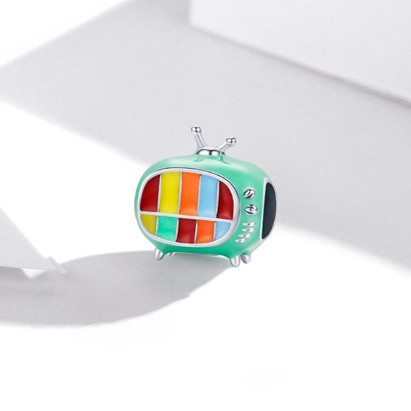 Colourful TV Enamel Sterling Silver Bead Charm Bracelet Necklace