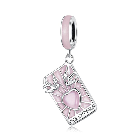 Lovers Tarot Card Enamel Sterling Silver Bead Charm Bracelet Necklace