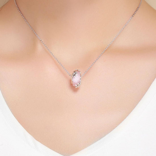Flowers Floral Pink Glass Sterling Silver Spacer Bead Charm Bracelet Necklace