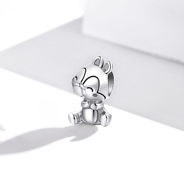 Squirrel Sterling Silver Bead Charm Pendant Bracelet Necklace
