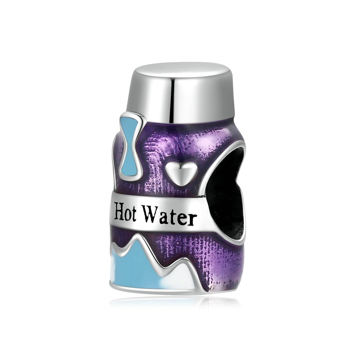 Hot Water Vacuum Flask Enamel Sterling Silver Bead Charm Bracelet Necklace