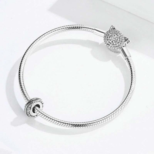 Feathers Sterling Silver Spacer Bead Charm Pendant Bracelet Necklace