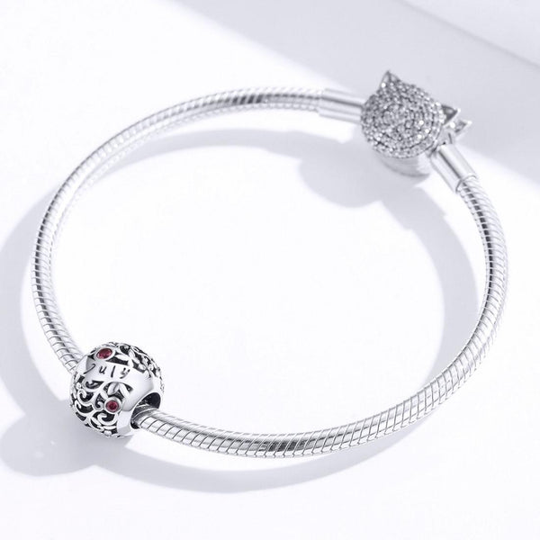 Ruby July Birthstone Sterling Silver Zircon CZ Bead Charm Bracelet Necklace
