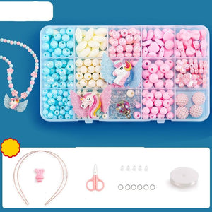 DIY Bracelet Necklace Jewellery Making Kit Kids Children 15 Designs Unicorn