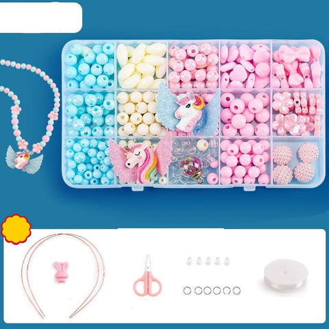 DIY Bracelet Necklace Jewellery Making Kit Kids Children 15 Designs Unicorn