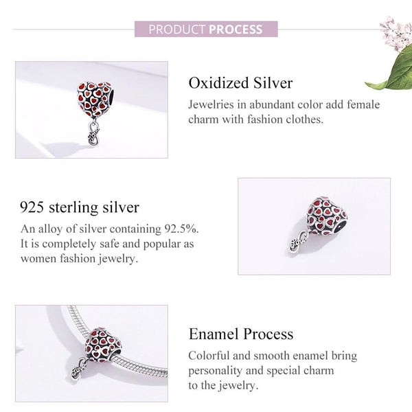 Infinity Love Hearts Enamel Sterling Silver Bead Charm Bracelet Necklace