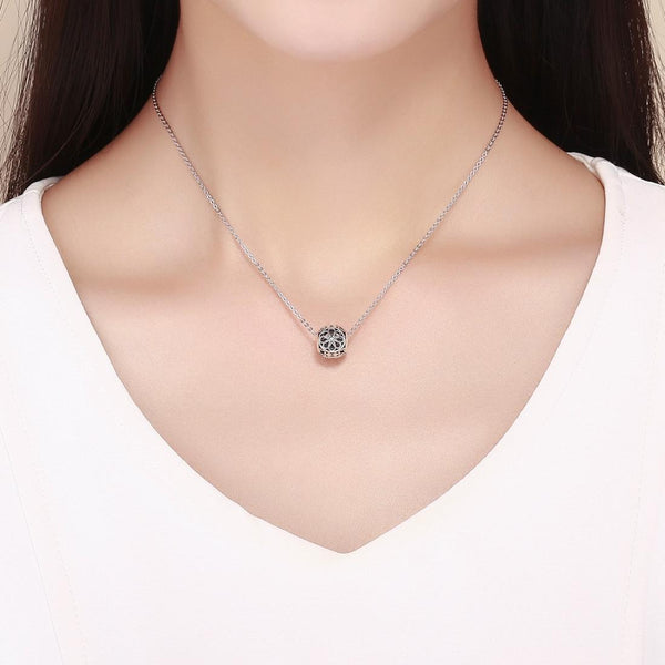 Flower Sterling Silver Spacer Bead Charm Pendant Bracelet Necklace