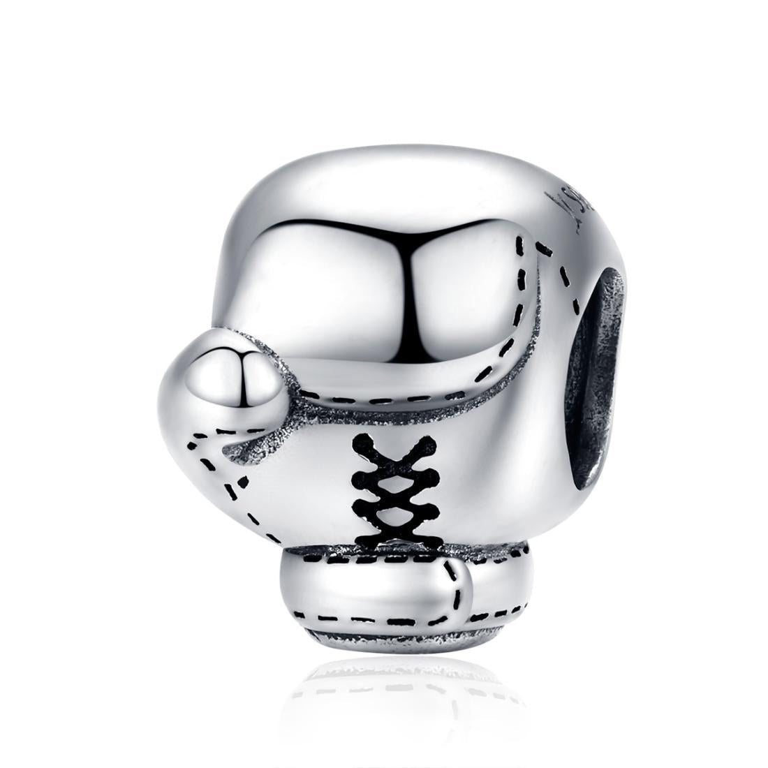 Boxing Glove Enamel Silver Bead Charm Bracelet Necklace