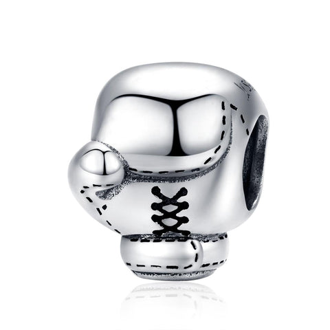 Boxing Glove Enamel Silver Bead Charm Bracelet Necklace