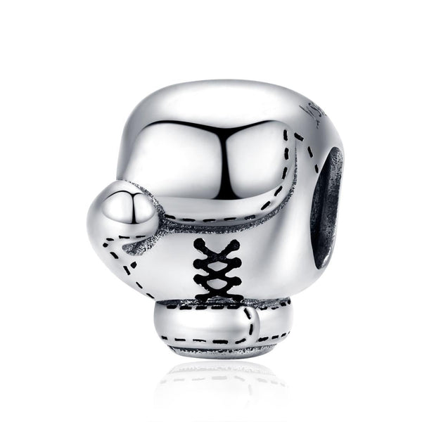 Boxing Glove Enamel Silver Bead Charm Bracelet Necklace