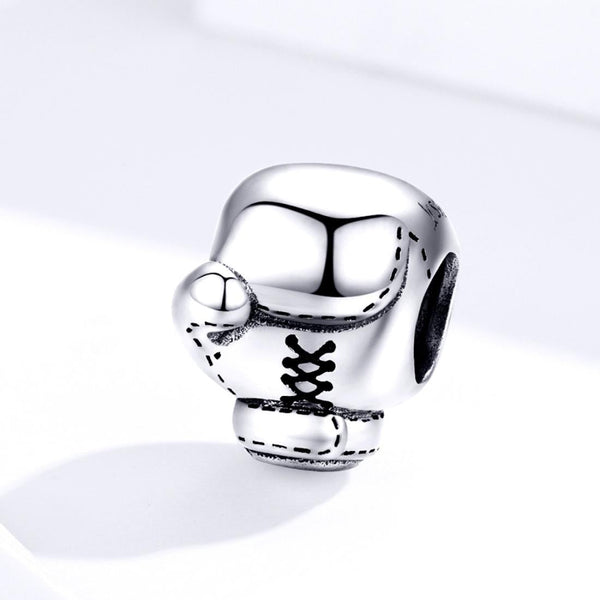 Boxing Glove Enamel Silver Bead Charm Bracelet Necklace