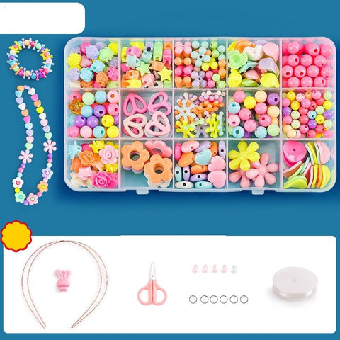 DIY Bracelet Necklace Jewellery Making Kit Kids Children 15 Designs Pastel