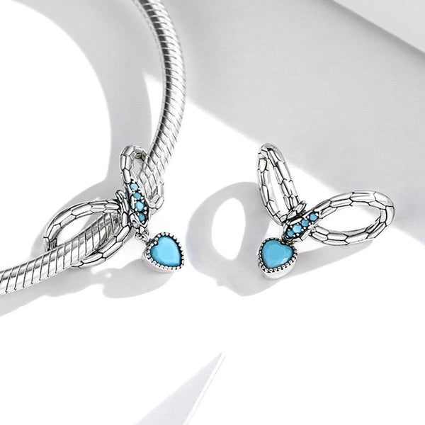 Snake Infinity Heart Sterling Silver Zircon CZ Bead Charm Bracelet Necklace