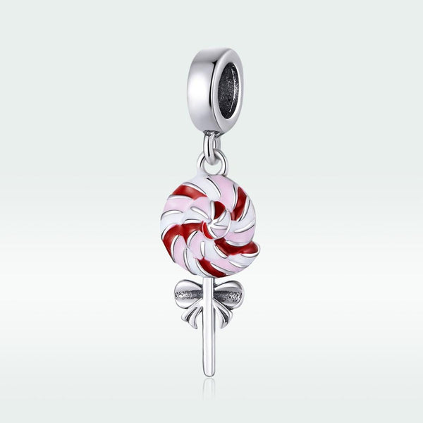 Lollipop Enamel Sterling Silver Bead Charm Bracelet Necklace Pendant