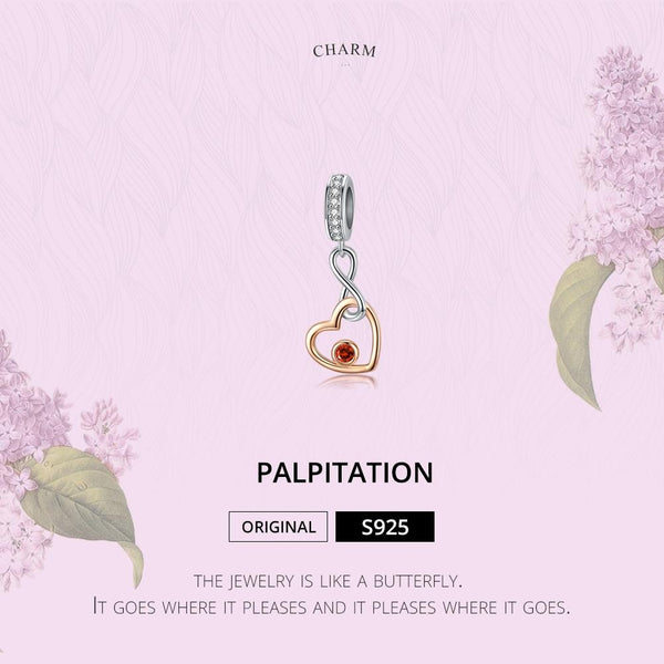 Infinity Love Heart Rose Gold Plated Sterling Silver CZ Bead Charm Bracelet Necklace