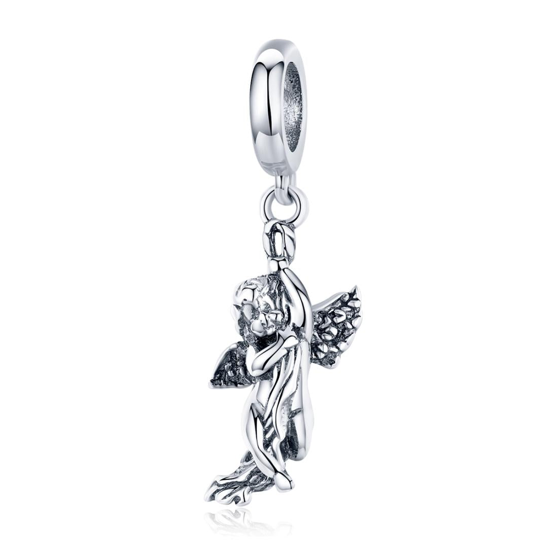 Cupid Eros Sterling Silver Bead Charm Pendant Bracelet Necklace