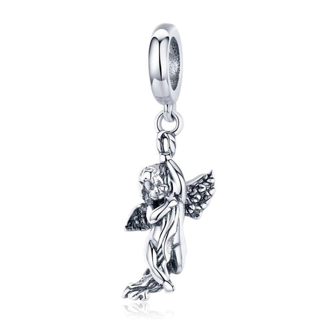 Cupid Eros Sterling Silver Bead Charm Pendant Bracelet Necklace
