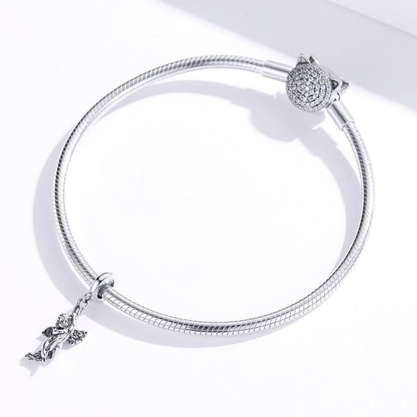 Cupid Eros Sterling Silver Bead Charm Pendant Bracelet Necklace