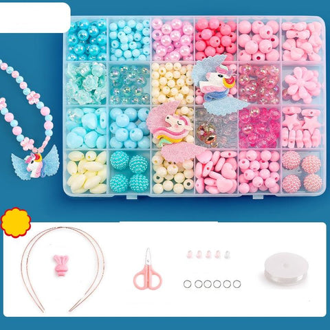 DIY Bracelet Necklace Jewellery Making Kit Kids Children 24 Designs Unicorn