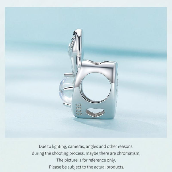Forever Love Mother Child Moonstone Sterling Silver Bead Charm Bracelet Necklace