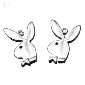 10 x Playboy Bunny Rabbit Zinc Alloy Bead Charm DIY Jewellery Making