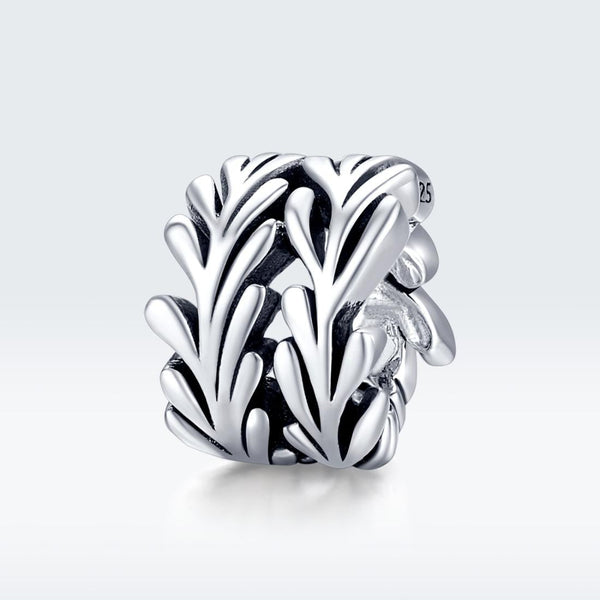 Seaweed Sterling Silver Spacer Bead Charm Bracelet Necklace