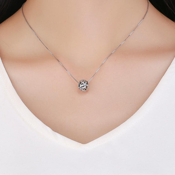 Flowers Floral Sterling Silver Zircon CZ Spacer Bead Charm Bracelet Necklace