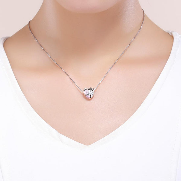 Daisy Flower Heart Enamel Sterling Silver Bead Charm Bracelet Necklace