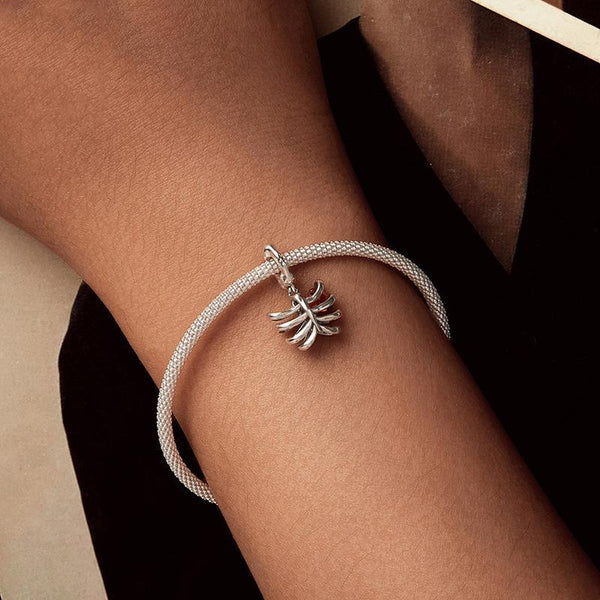 Rib Cage Heart Skeleton Sterling Silver Bead Charm Bracelet Necklace Pendant