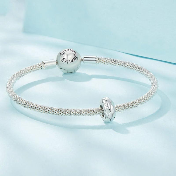 Feathers Scales Sterling Silver Spacer Bead Charm Bracelet Necklace