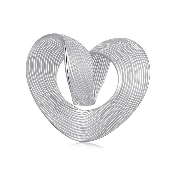 Love Heart Platinum Plated Sterling Silver Bead Charm Bracelet Necklace