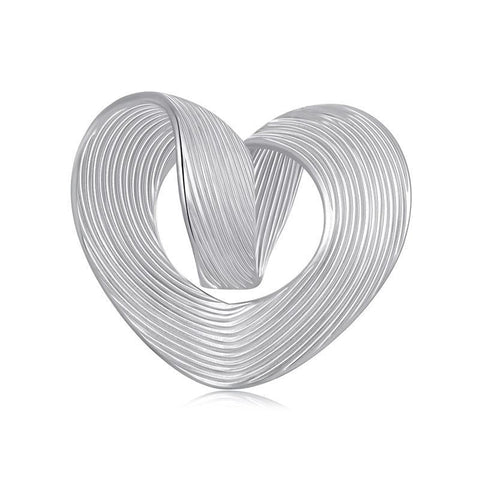 Love Heart Platinum Plated Sterling Silver Bead Charm Bracelet Necklace