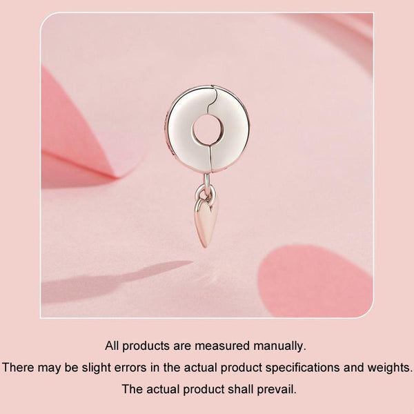Love Heart Sterling Silver CZ Buckle Clip Bead Charm Bracelet Necklace