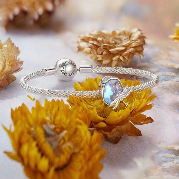 Dragonfly Crystal Sterling Silver Bead Charm Bracelet Necklace Pendant